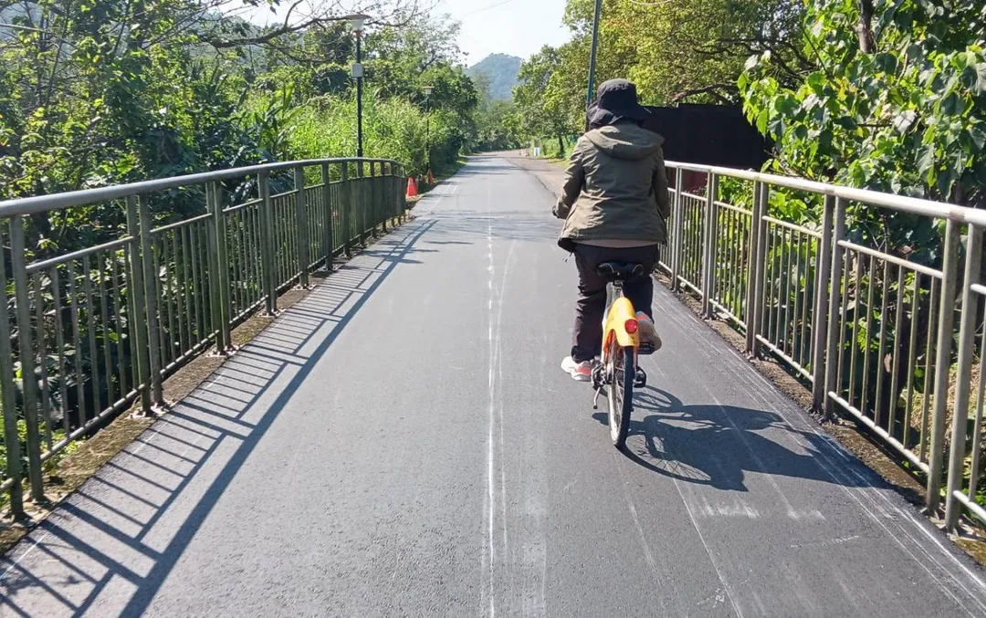 高灘處改善自行車道下陷區域 提升自行車騎乘舒適性。（圖／新北市政府）
