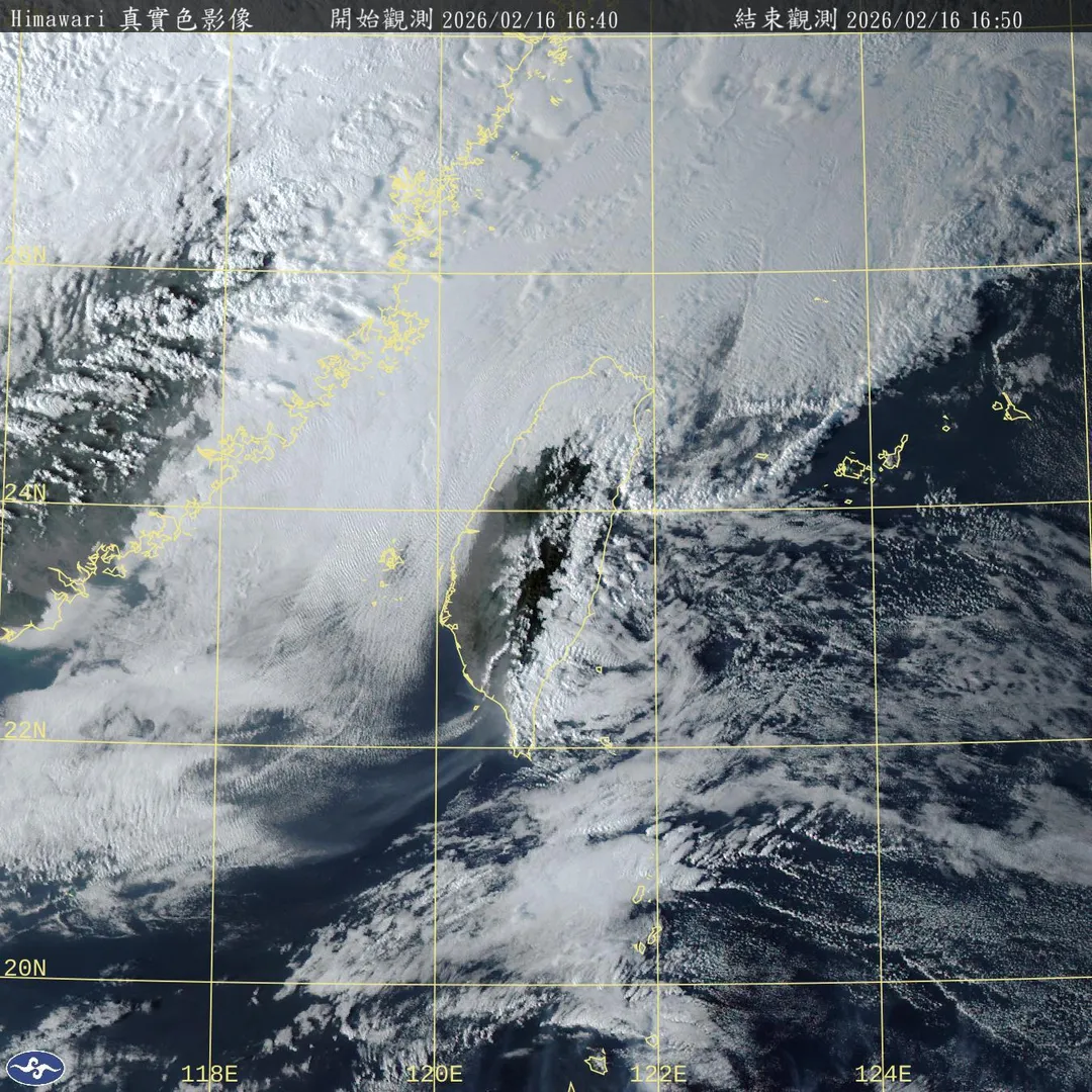 受到東北風偏強影響，交通部中央氣象署於16日下午4時許發布陸上強風特報。（圖／氣象署）