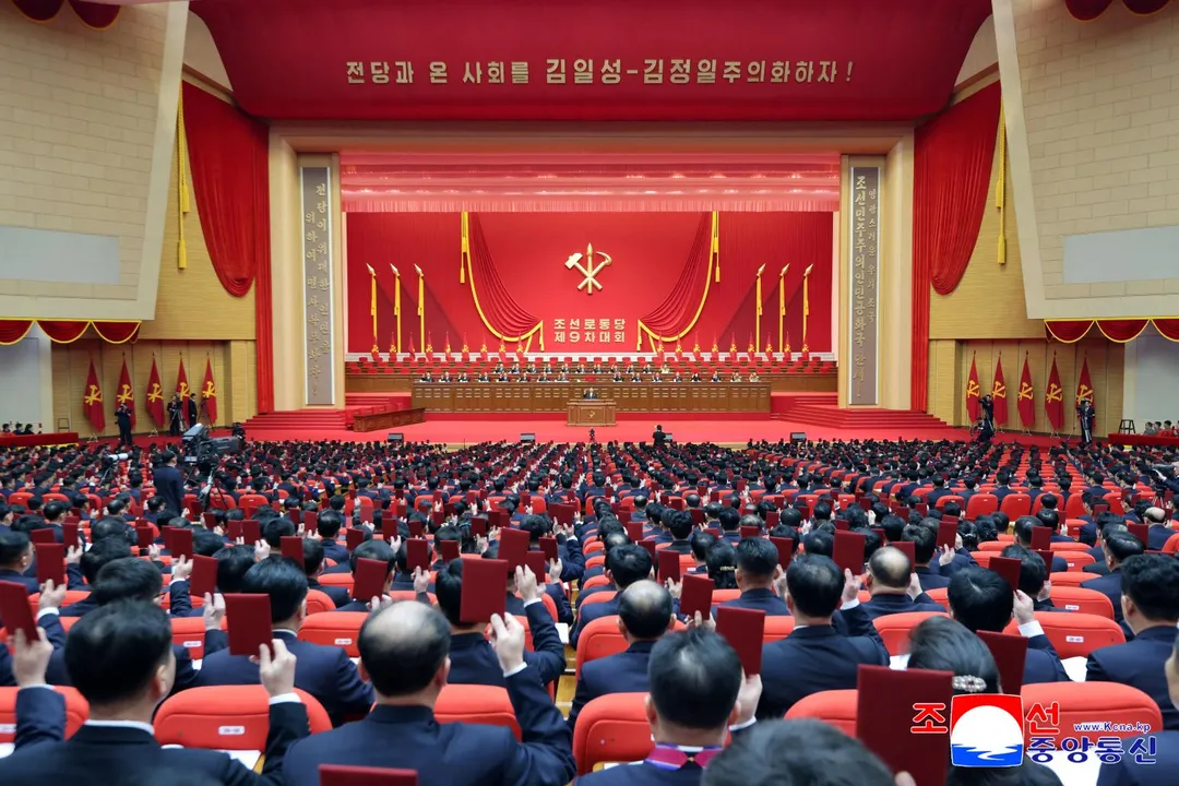 官媒稱有5000名北韓勞動黨成員出席會議。（圖／路透社）