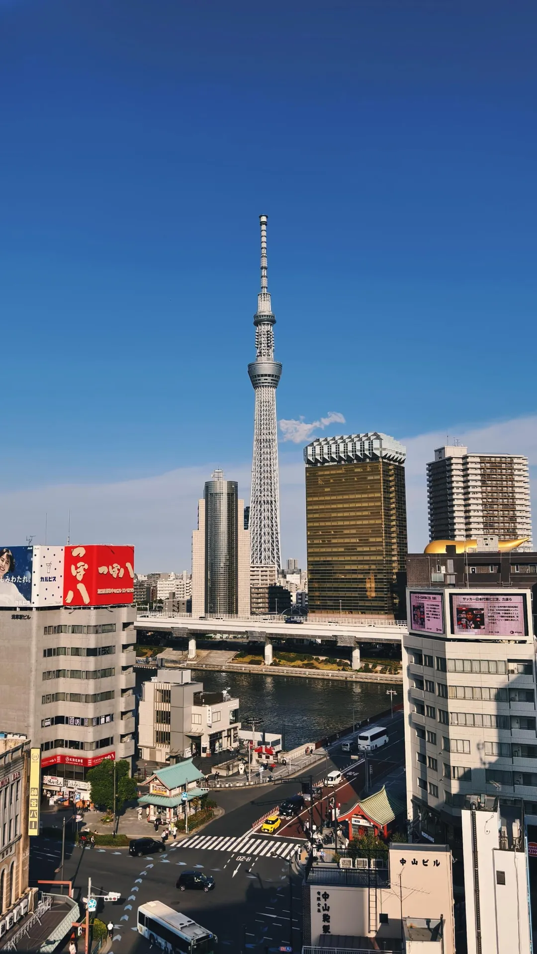 東京晴空塔電梯疑急墜卡30公尺高空,約20人受困幸無傷。(圖/李則緯攝)