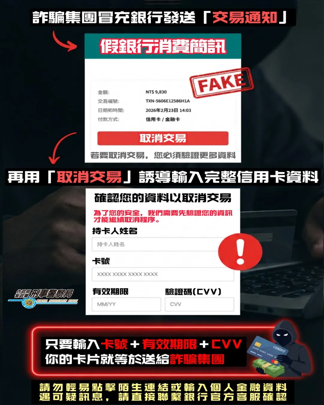 「165全民防騙」臉書粉專提醒大家別被騙。（圖／翻攝自「165全民防騙」臉書粉專）
