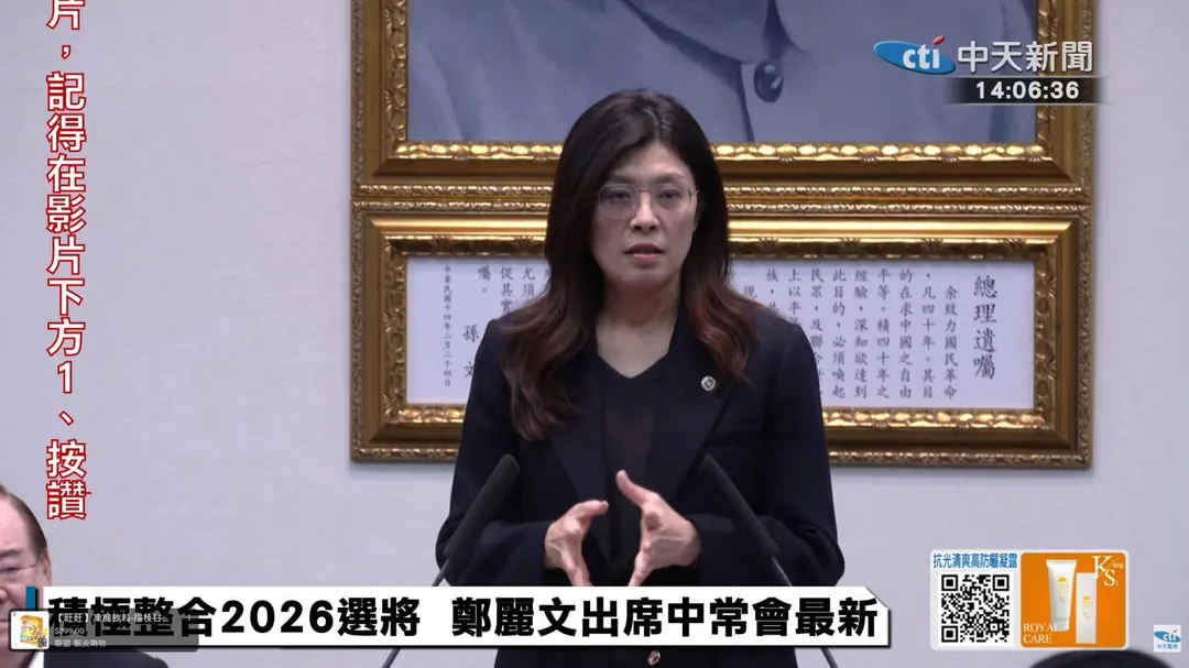 國民黨主席鄭麗文。(資料照/中天新聞)