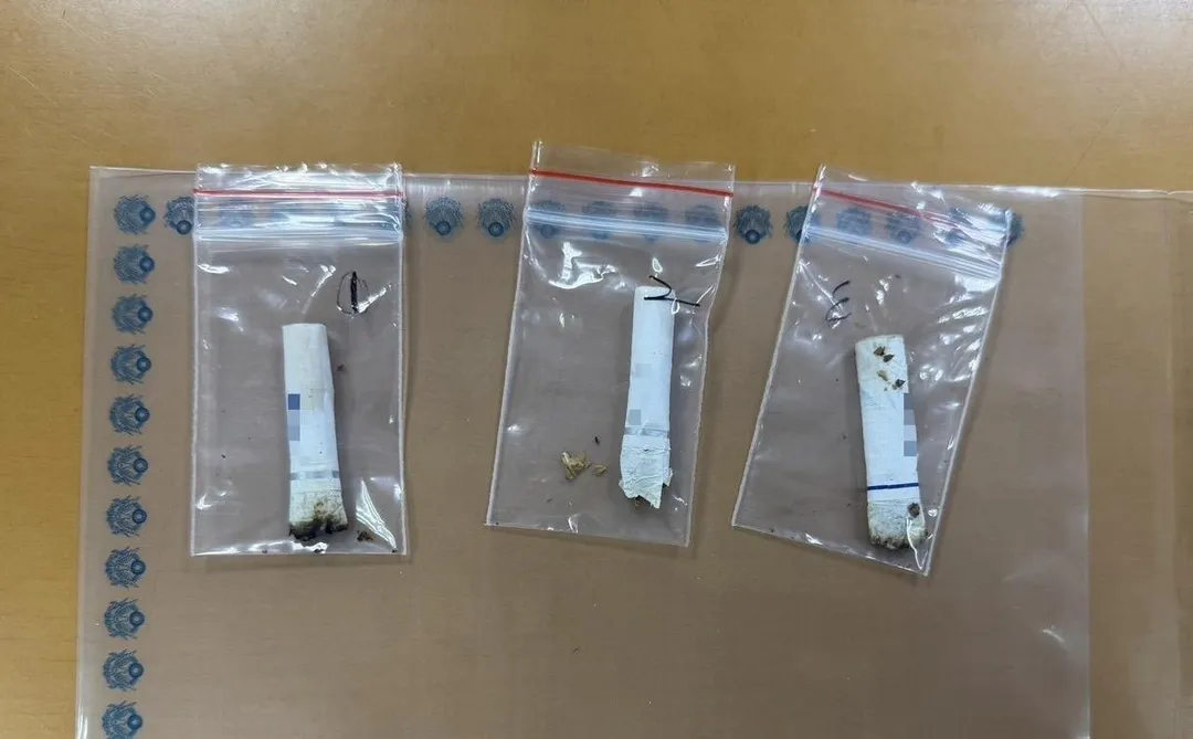 警方查獲3支抽過的K菸。（圖／翻攝畫面）
