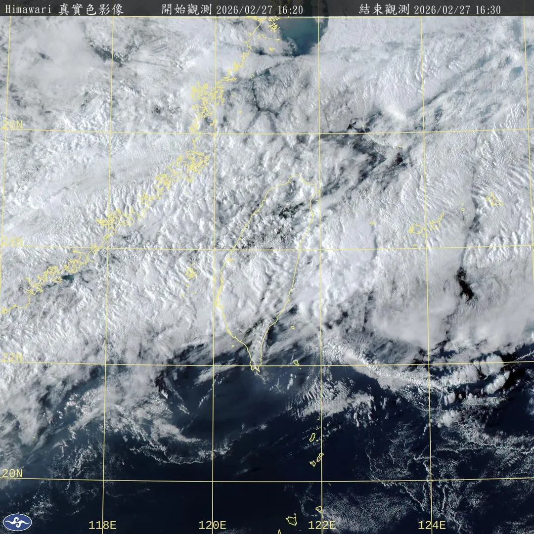 受東北風增強影響，交通部中央氣象署於今（27日）下午4時許發布陸上強風特報，並針對全台14個縣市黃燈警戒。（圖／氣象署）