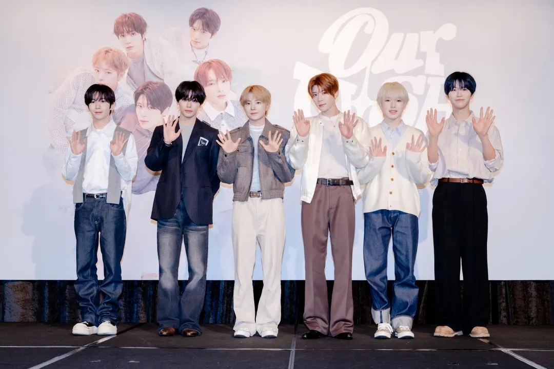 NCT WISH在記者會上大秀中文金句。(圖/SHOWOFFICE提供)