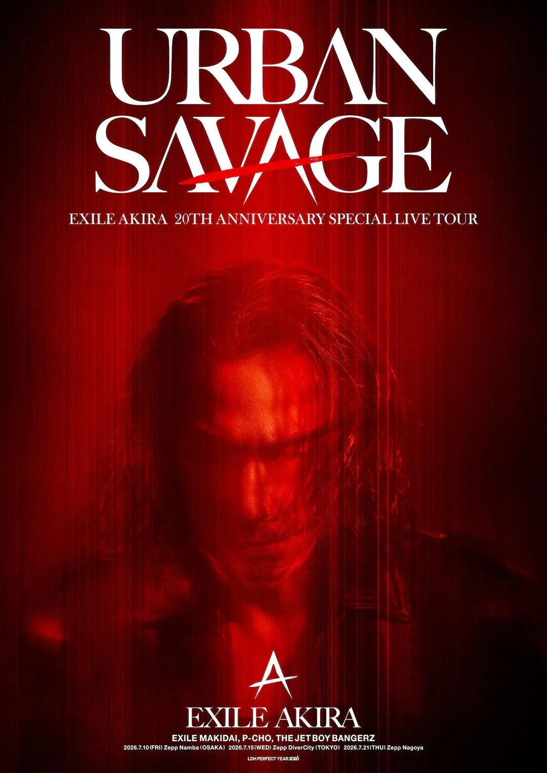 AKIRA在出道20週年之際,推出推出個人名義數位EP《URBAN SAVAGE》,並同步展開紀念巡迴演唱會。(圖/LDH 愛夢悅 提供)