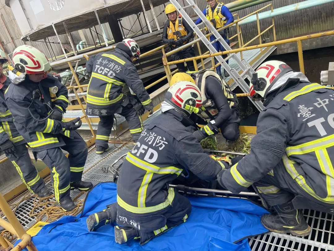 台玻梧棲廠發生工安死亡意外。（圖／消防提供，下同）