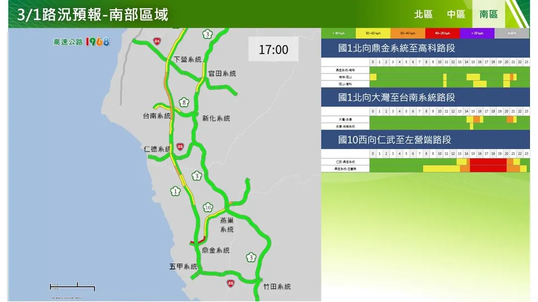 南區北向。(圖/高速公路局提供)
