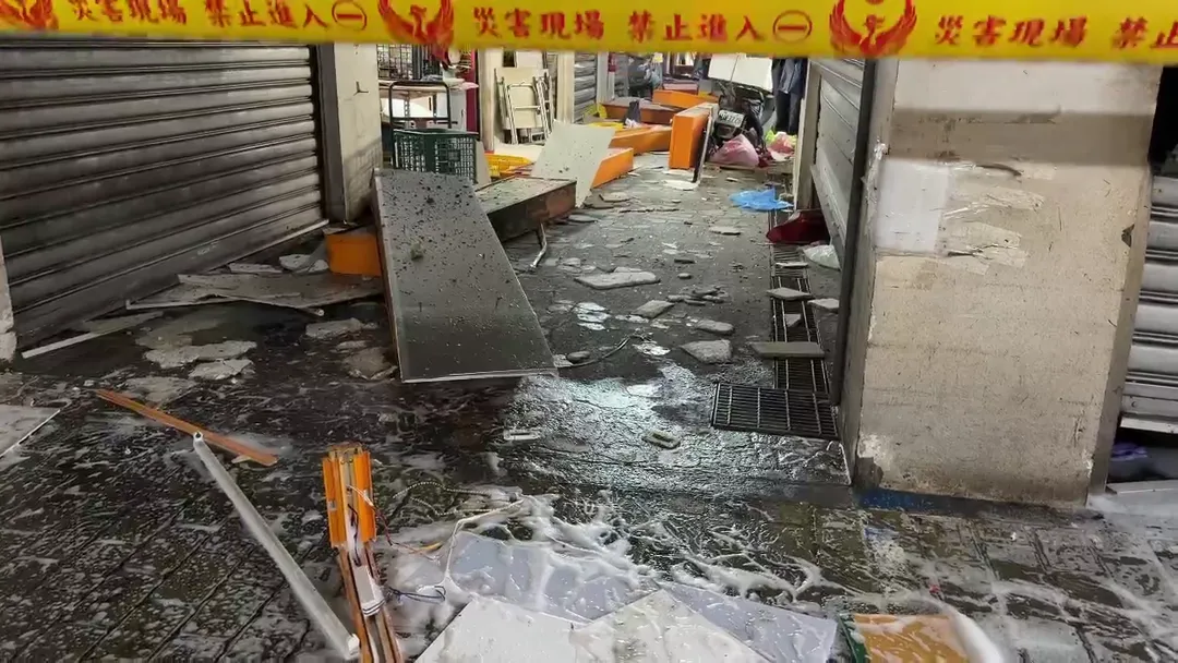 氣爆現場。（圖／中天新聞）