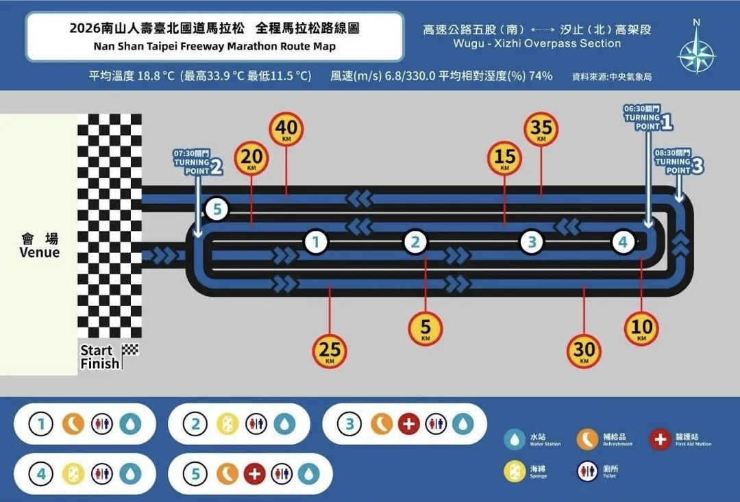 南山人壽臺北國道馬拉松將於周日舉行。（圖／警方提供）