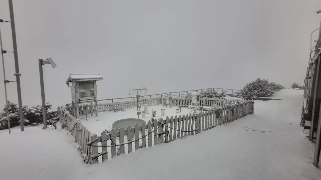 玉山下雪。（圖／玉管處提供）