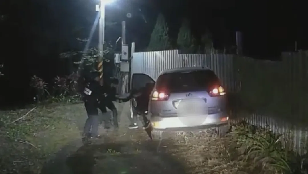 警方當場逮捕車上乘客。（圖／翻攝畫面）
