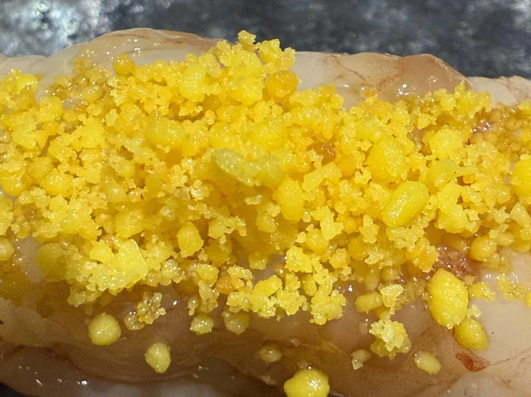 蛋黃醋糖製成的蛋鬆。（圖／黃宏輝提供）