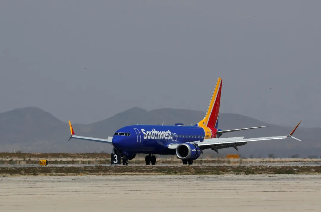 美國田納西州納許維爾國際機場2架西南航空飛機險些在空中相撞。（示意圖，非當事飛機／路透）