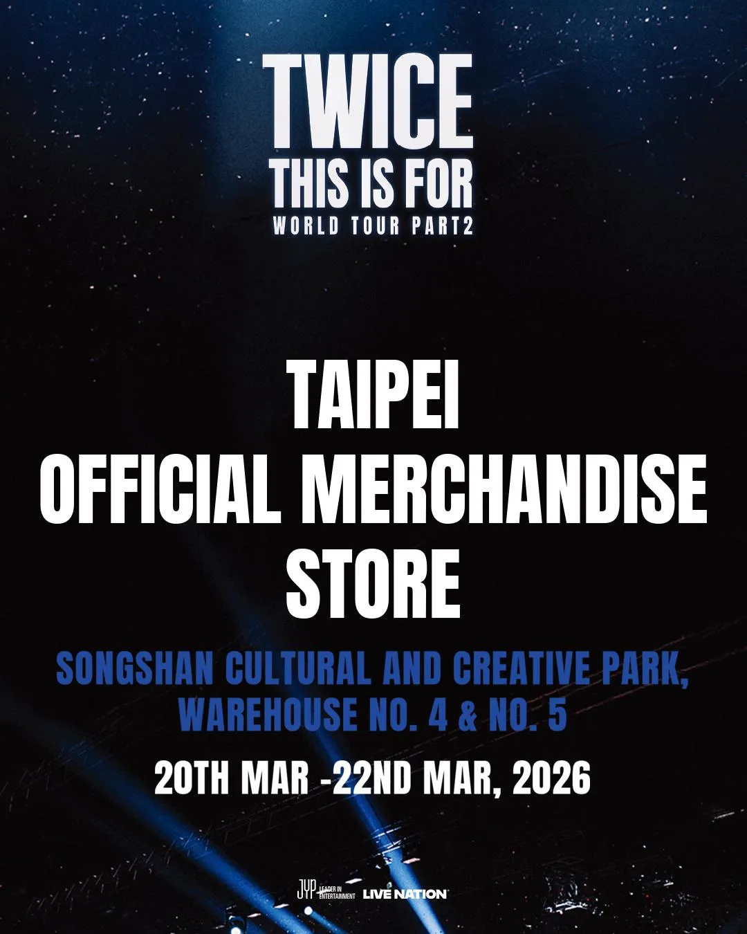 同樣在20日至22日，打造為期3天的官方周邊店。(圖／ Live Nation Taiwan提供)