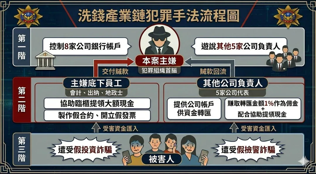 滿堂紅勾結詐團的犯罪流程。（圖／取自CIB局長室）