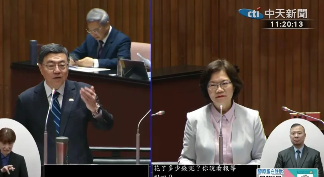 行政院長卓榮泰（左）、民眾黨立委劉書彬（右）。（中天新聞）