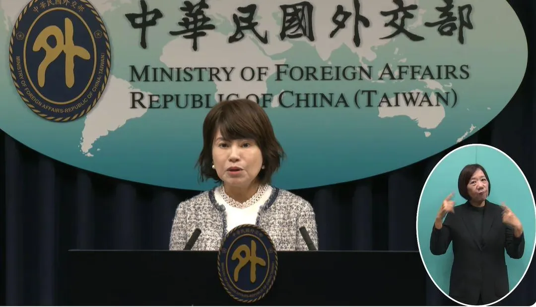 台灣日本關係協會副秘書長林郁慧出席外交部記者會。（圖／外交部YT頻道）