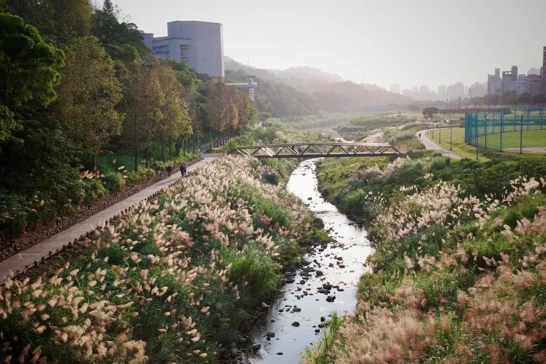 指南溪水泥溝渠變身生命廊道。 (圖/北市水利處提供)