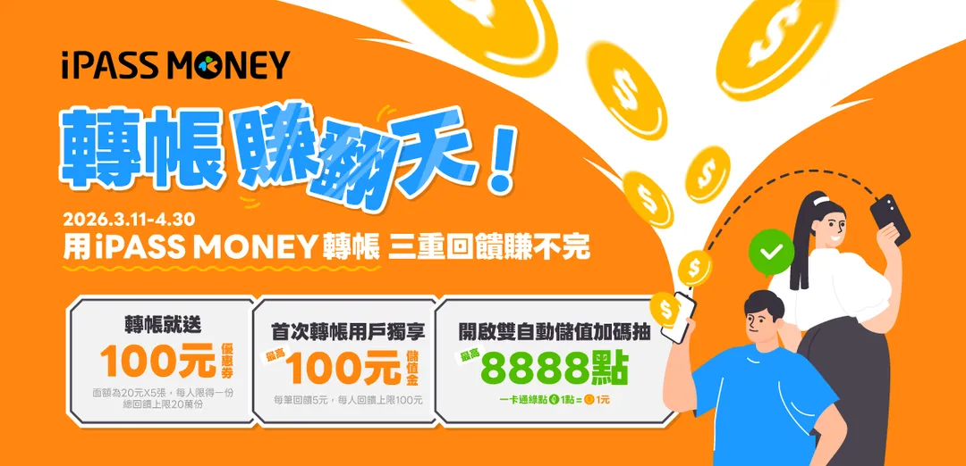 三重加碼轉帳即領百元，新手更享專屬加碼。（圖／一卡通官網）