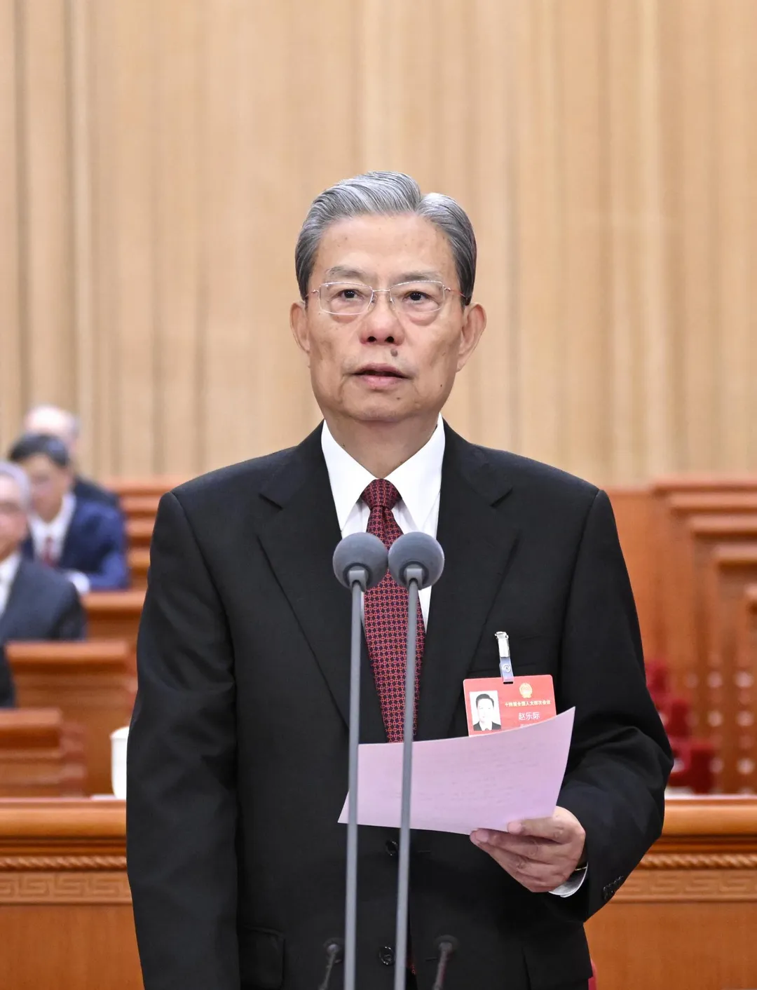 陸全國人大常委會委員長趙樂際發表重要講話。（圖／新華社）
