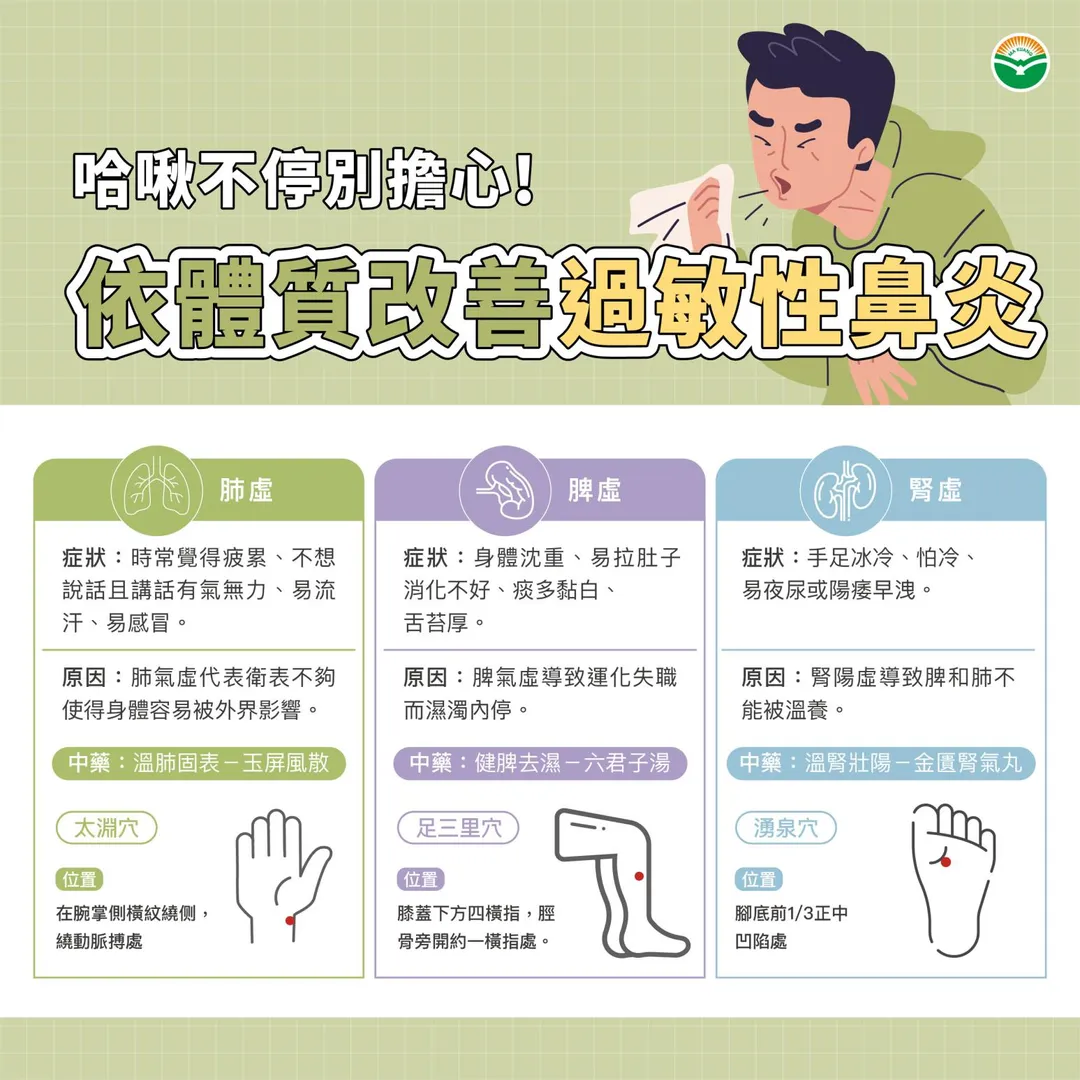 從中醫角度分析，陳宇芬指出，過敏性鼻炎病位雖在肺，卻與脾、腎密切相關。（圖／馬光中醫診所）