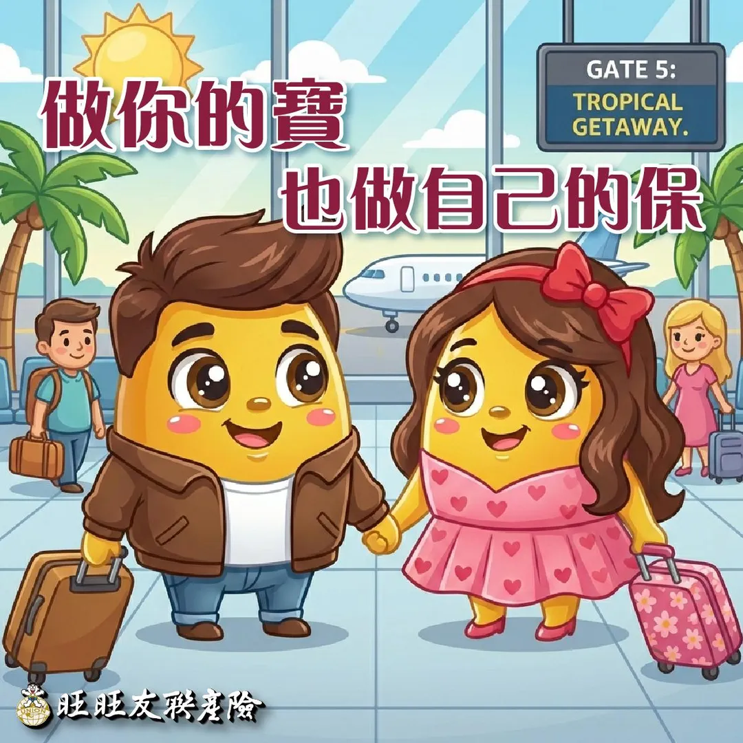 投保旺旺友聯「馬來旺」方案，讓您在甜蜜的日韓之旅中，不僅能疼愛身邊的「寶」，更能透過完善保障「做自己的保」（圖／旺旺友聯提供）