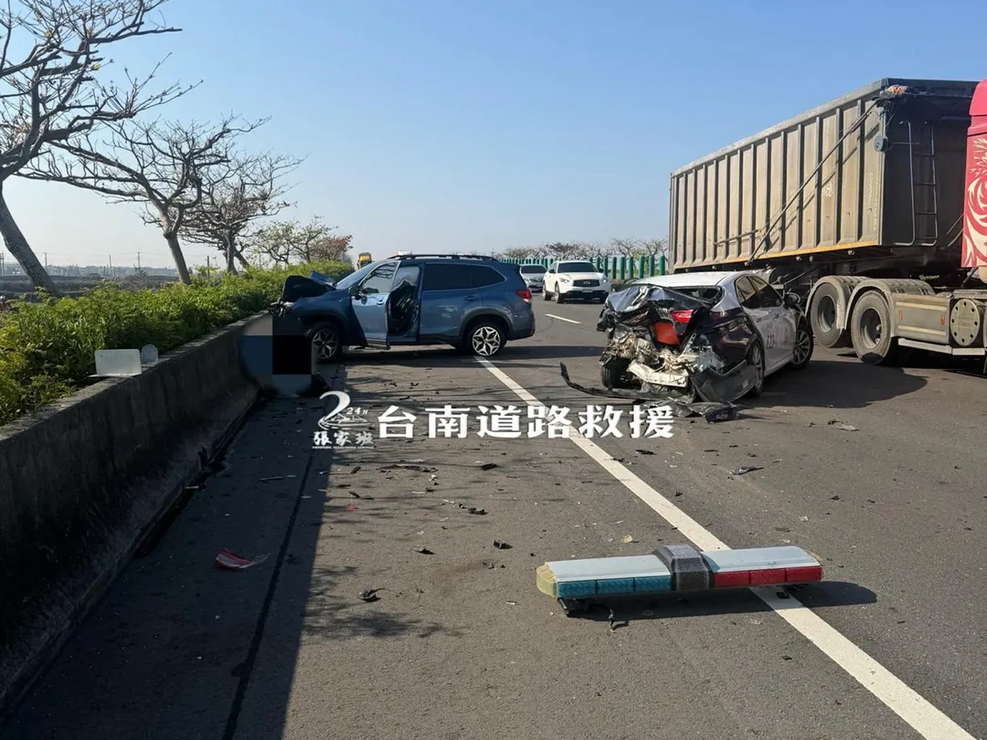 車禍現場。（圖／台南道路救援張家班授權提供）