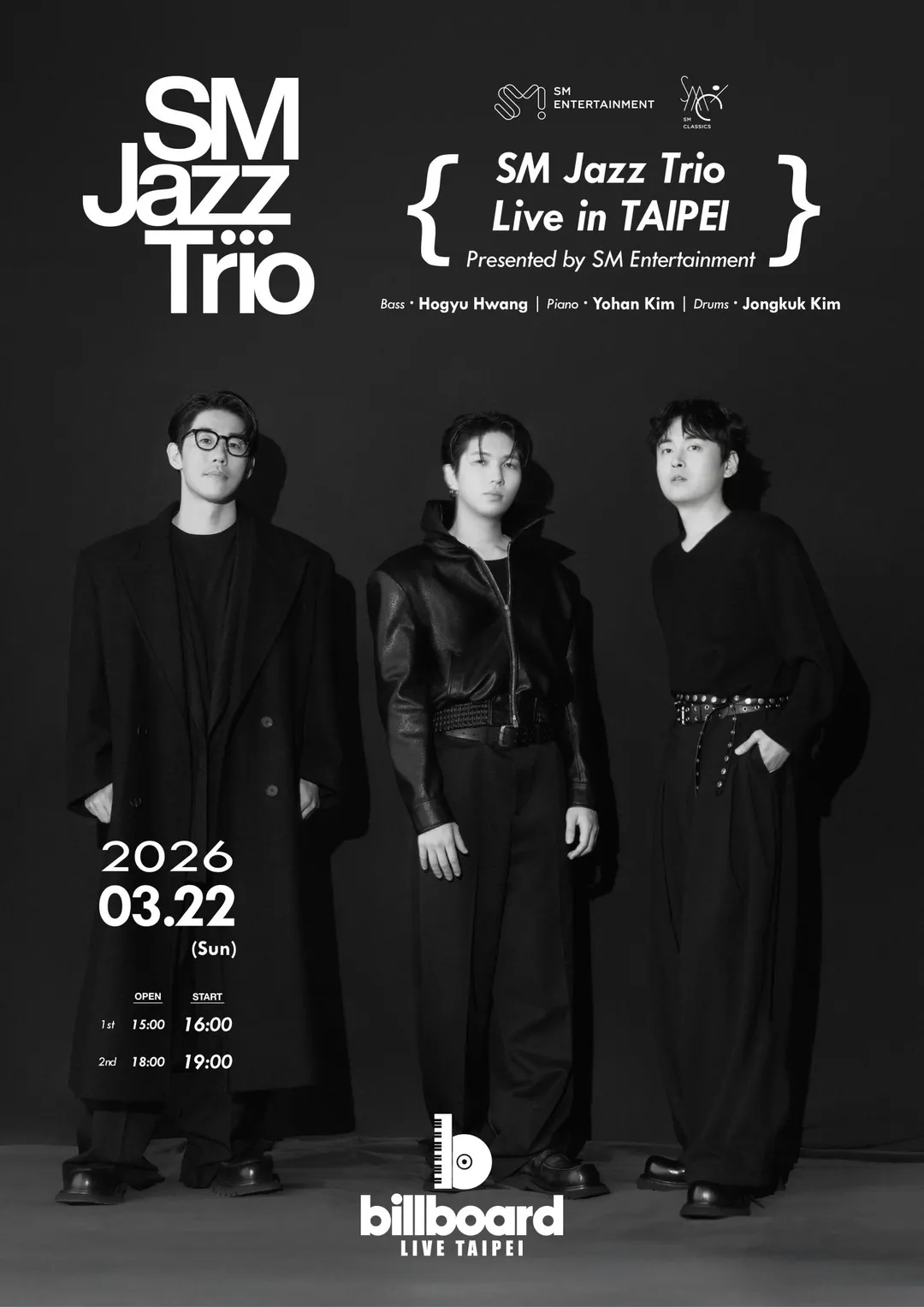 SM Jazz Trio曾改編 aespa〈Supernova〉、EXO〈으르렁 (Growl)〉 等經典歌曲。（圖／Billboard Live TAIPEI 提供）