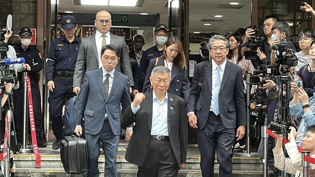 柯文哲一審判決出庭。（圖／塗豐駿攝）