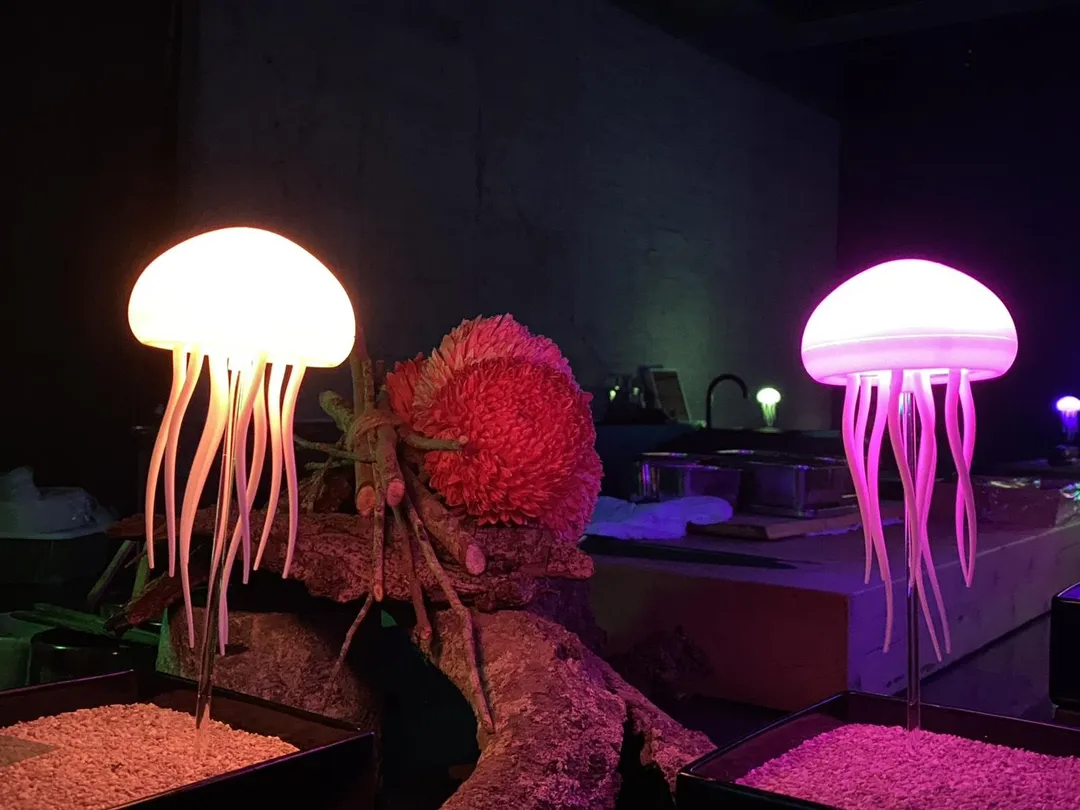 會飄動會變色的水母燈。（圖／黃宏輝提供）