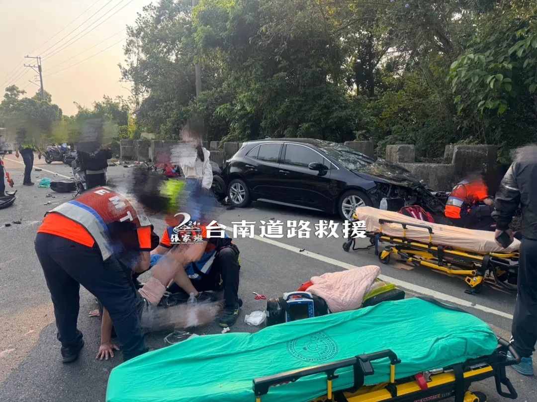 車禍現場。（圖／台南道路救援張家班授權提供）