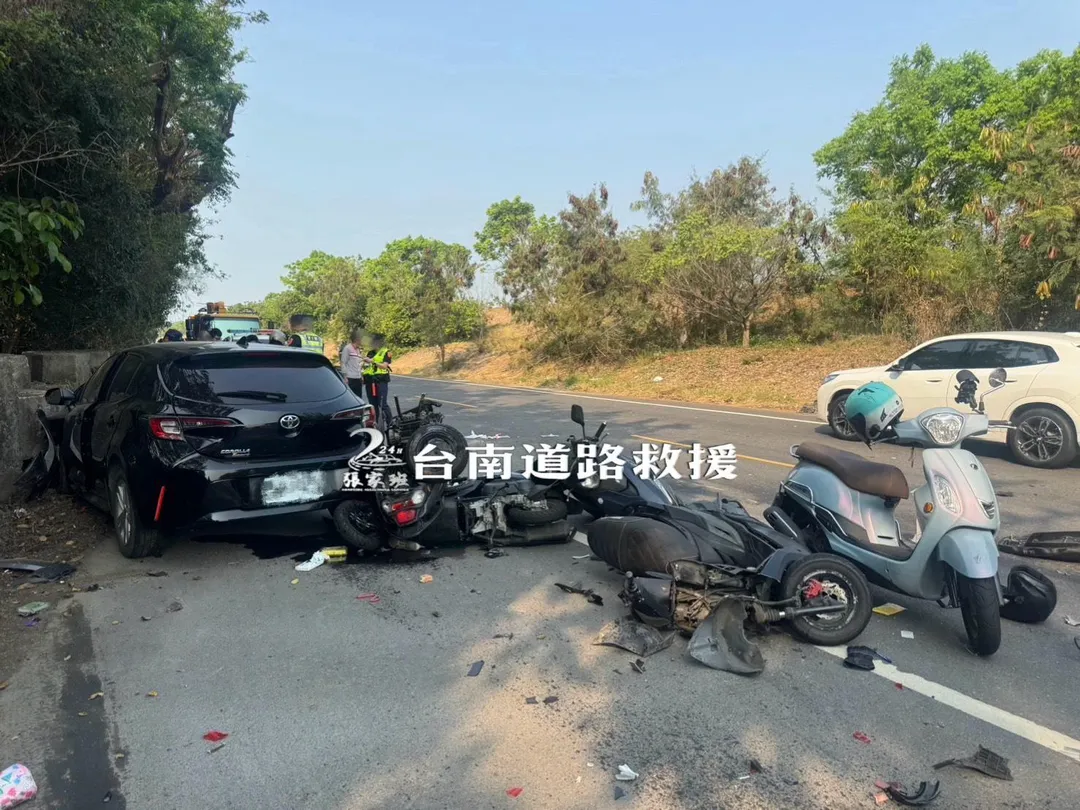 車禍現場。（圖／台南道路救援張家班授權提供）