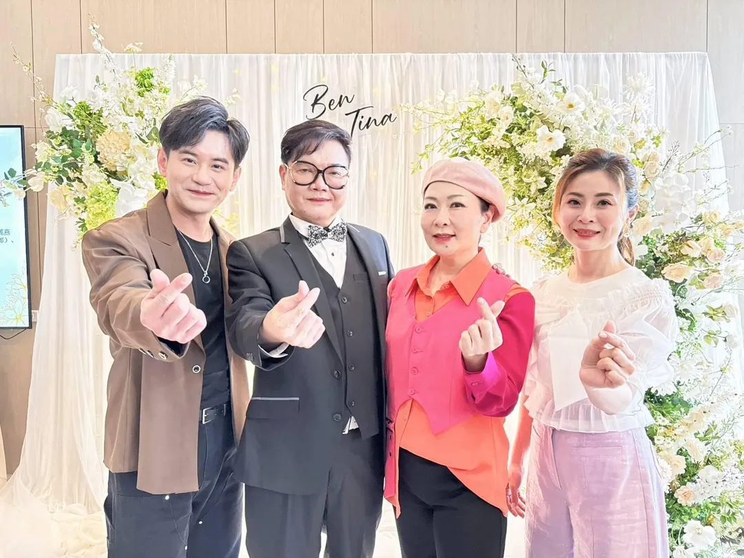 張秀卿(右2)與七郎(左2)是多年好友。(圖/豪記唱片提供)
