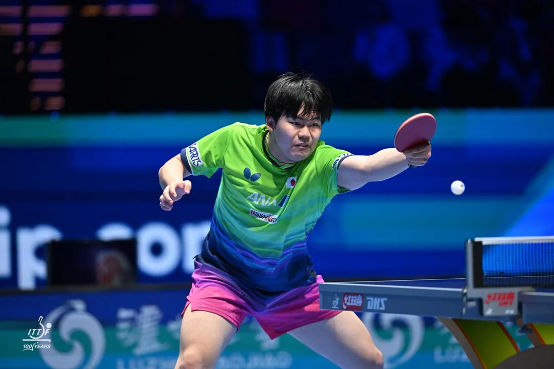松島輝空力拚金牌。(圖/翻攝自ITTF官網)