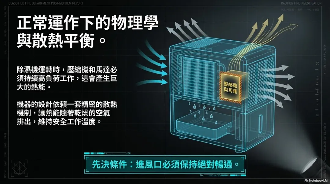 除濕機進風口必須保持絕對暢通。（圖／消防神主牌粉專）