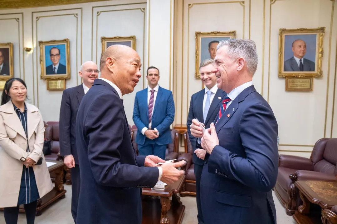 立法院長韓國瑜接見美國參議員班克斯(Jim Banks)。(圖/立法院提供)