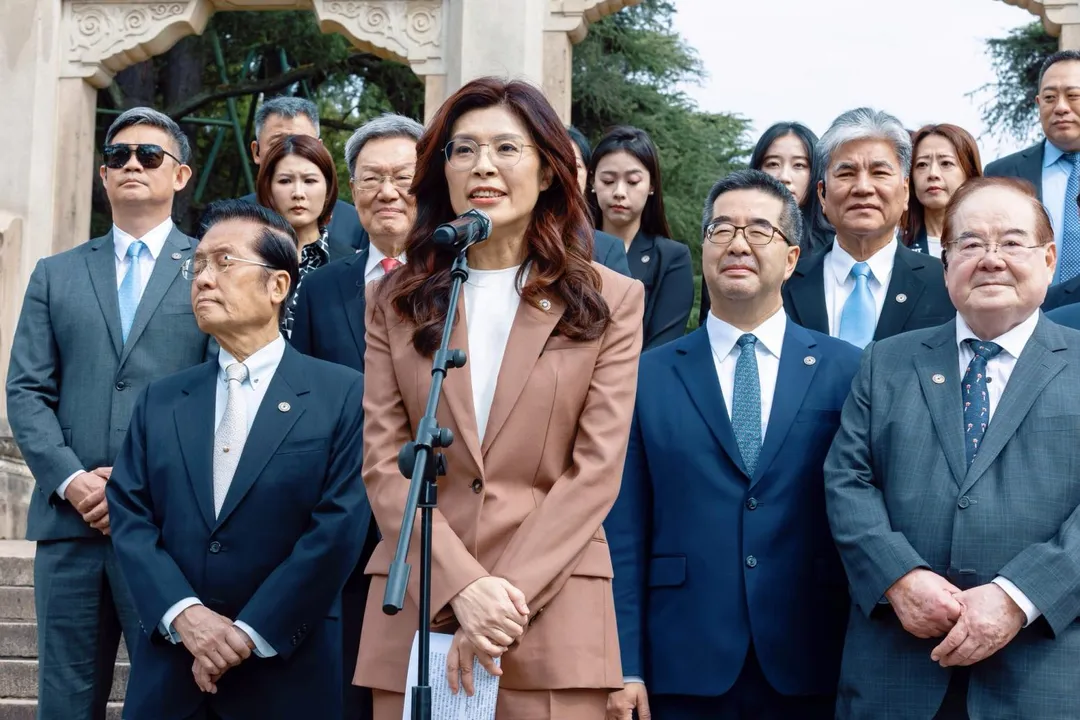 鄭麗文8日在南京中山陵發表談話。（圖取自鄭麗文臉書）
