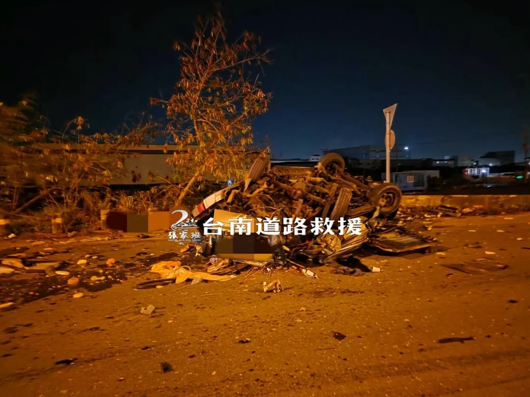 車禍現場。（圖/台南道路救援張家班授權提供）