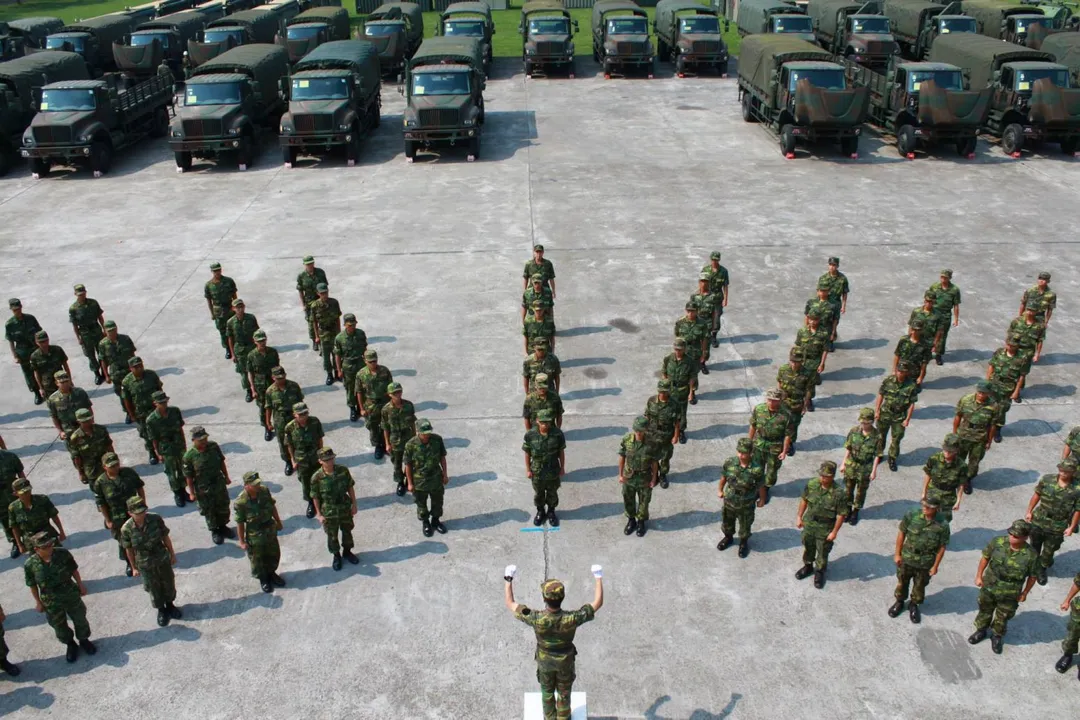 第52工兵群軍歌比賽情形。(圖/截自國防部發言人臉書)
