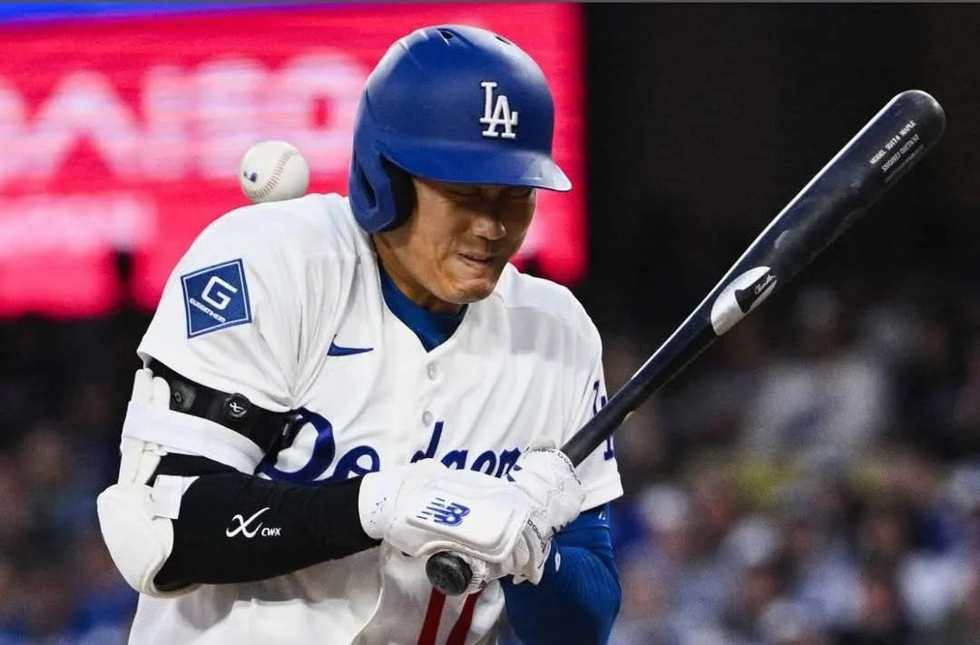 大谷翔平首局被砸。（圖／翻攝自IG）
