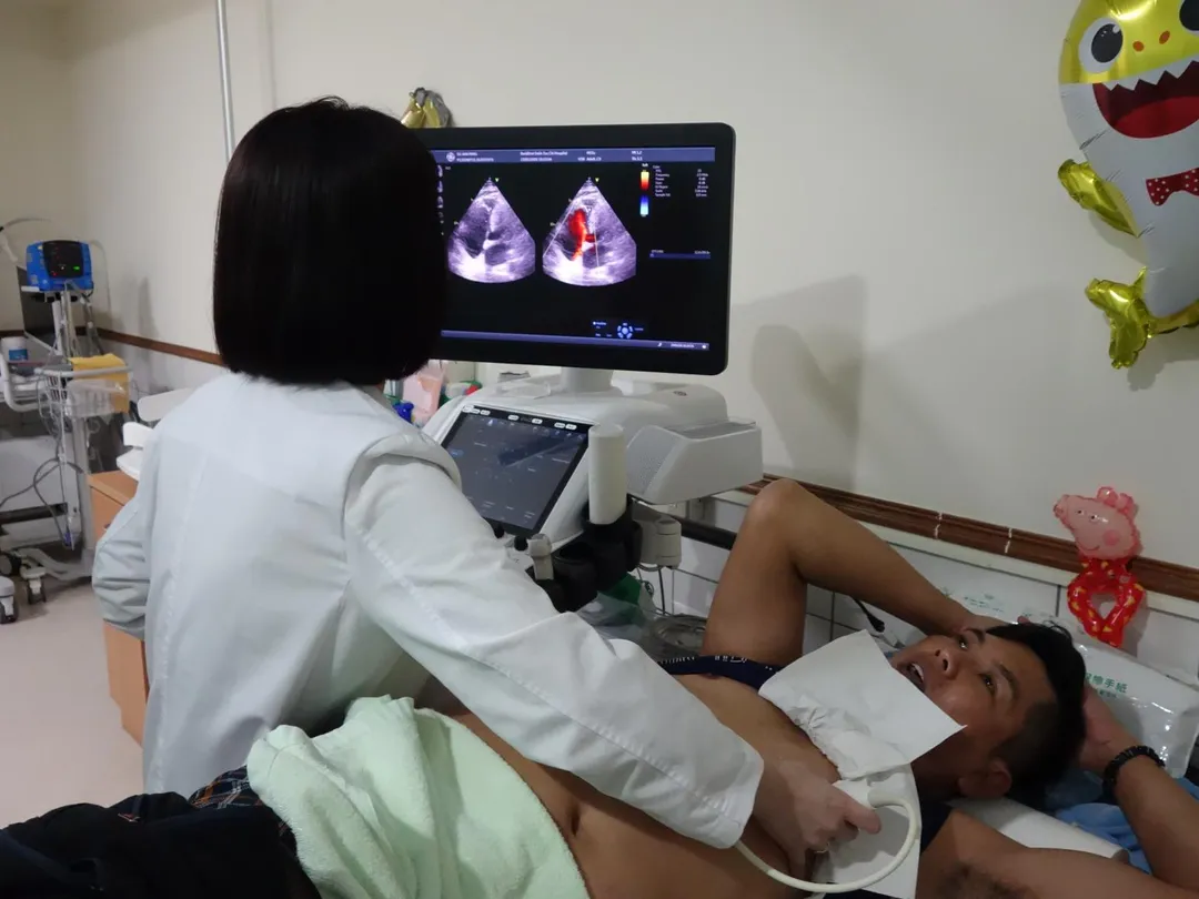 蘇先生術後心臟超音波檢查，已看不到廔管血流。（圖／大林慈濟醫院）