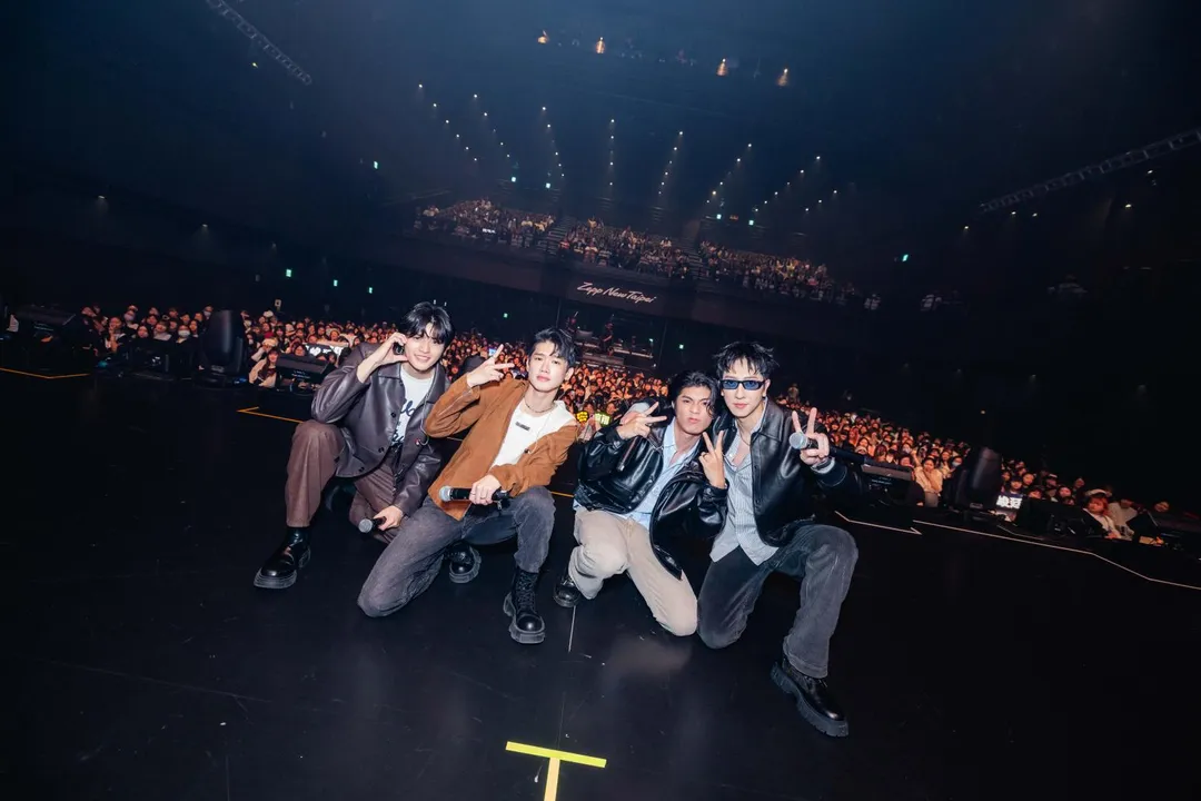 羅章恩（左起）、洪言翔、陳峻廷和張哲偉在春樂祭舞台久違合體。（圖／量籽計畫 提供）