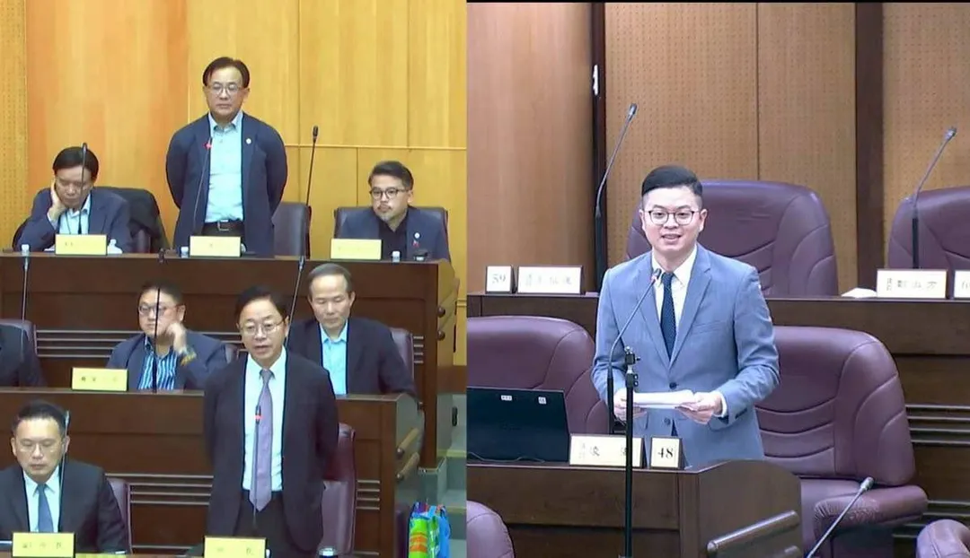 桃園市議員凌濤質詢市長張善政有關市區交通。（翻攝自凌濤臉書）