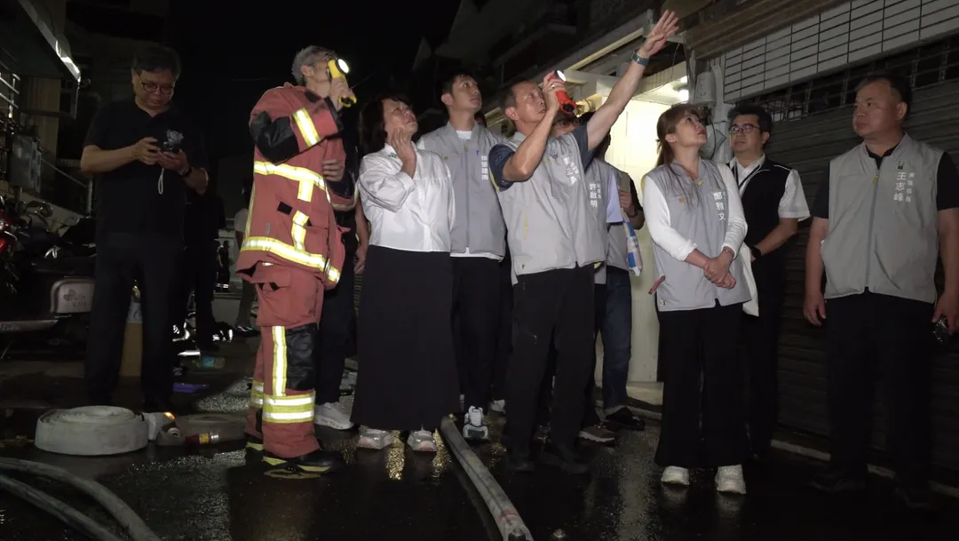 市長黃敏惠趕到現場勘災。（圖／翻攝畫面）