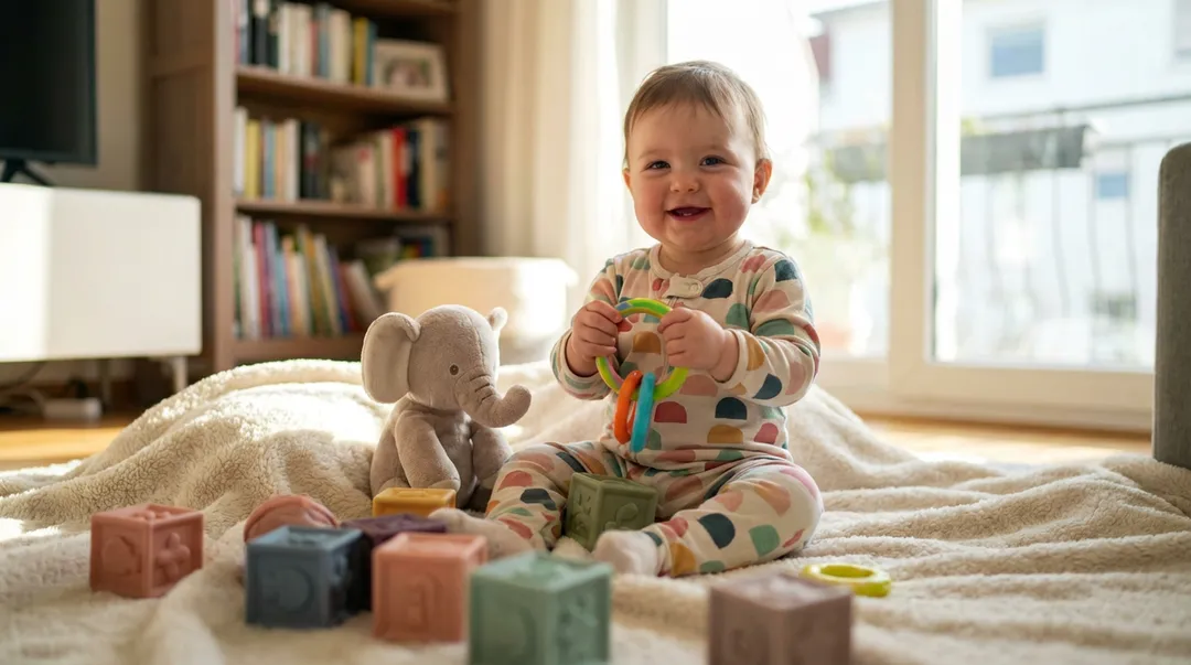 1歲嬰幼兒處探索期,易將身邊細小物品塞入耳鼻口。(示意圖/AI生成)