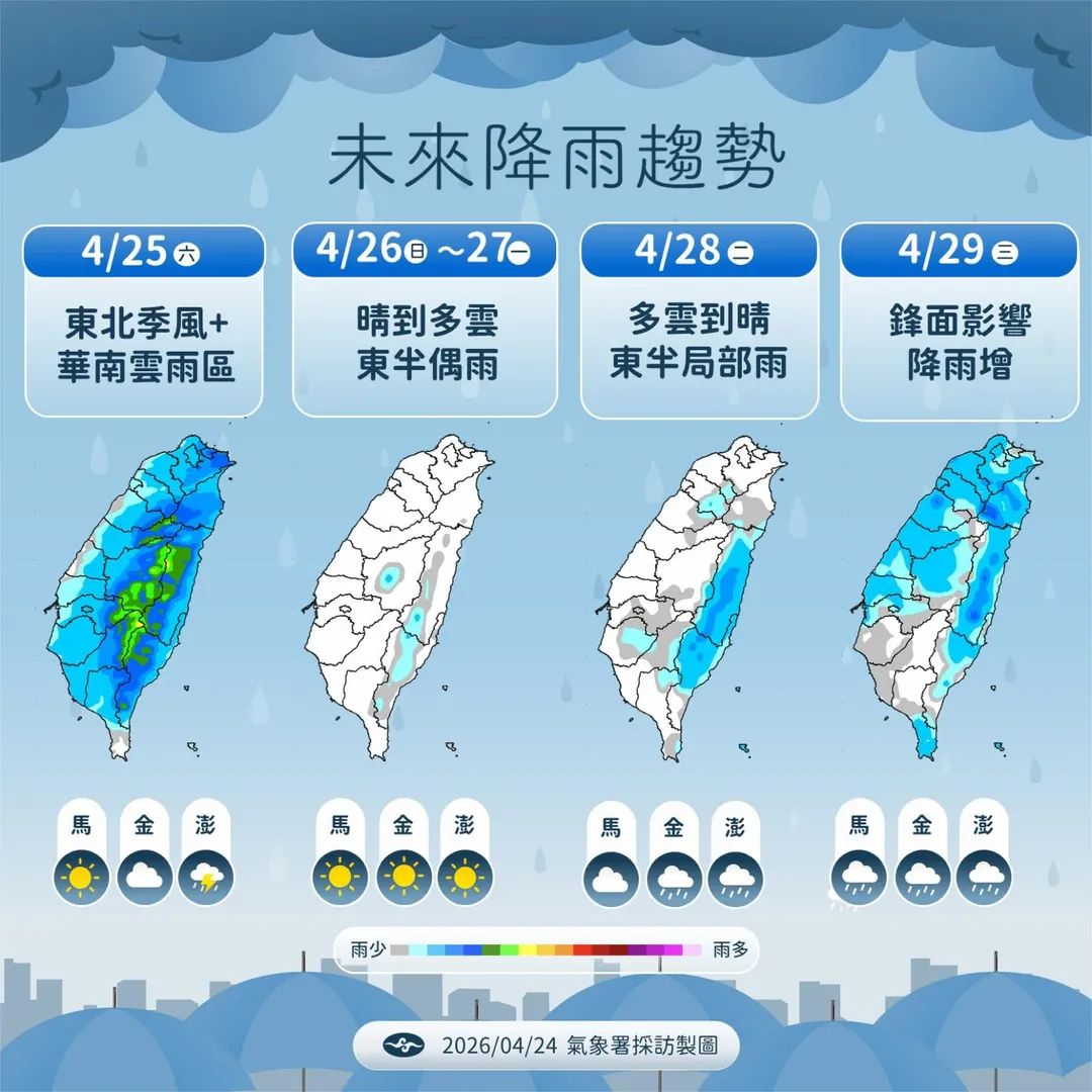 未來降雨趨勢。（圖／中央氣象署）