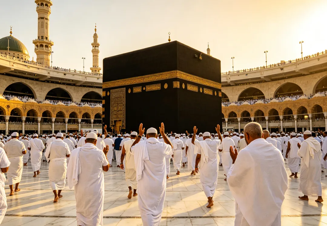 今年伊斯蘭朝覲(Hajj)預計5月25日展開,每年吸引全球逾數百萬名信徒聚集沙烏地阿拉伯。(示意圖/AI生成圖)