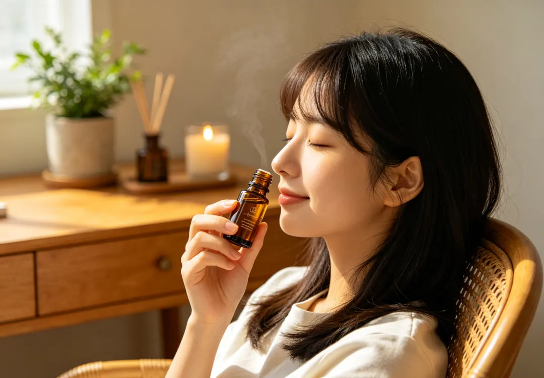 擴香、吸聞、按摩、泡澡均為合適的使用精油方式，依個人喜好選擇最舒適的香氣與方法，才能讓放鬆效果真正發揮。（示意圖／AI生成圖）
