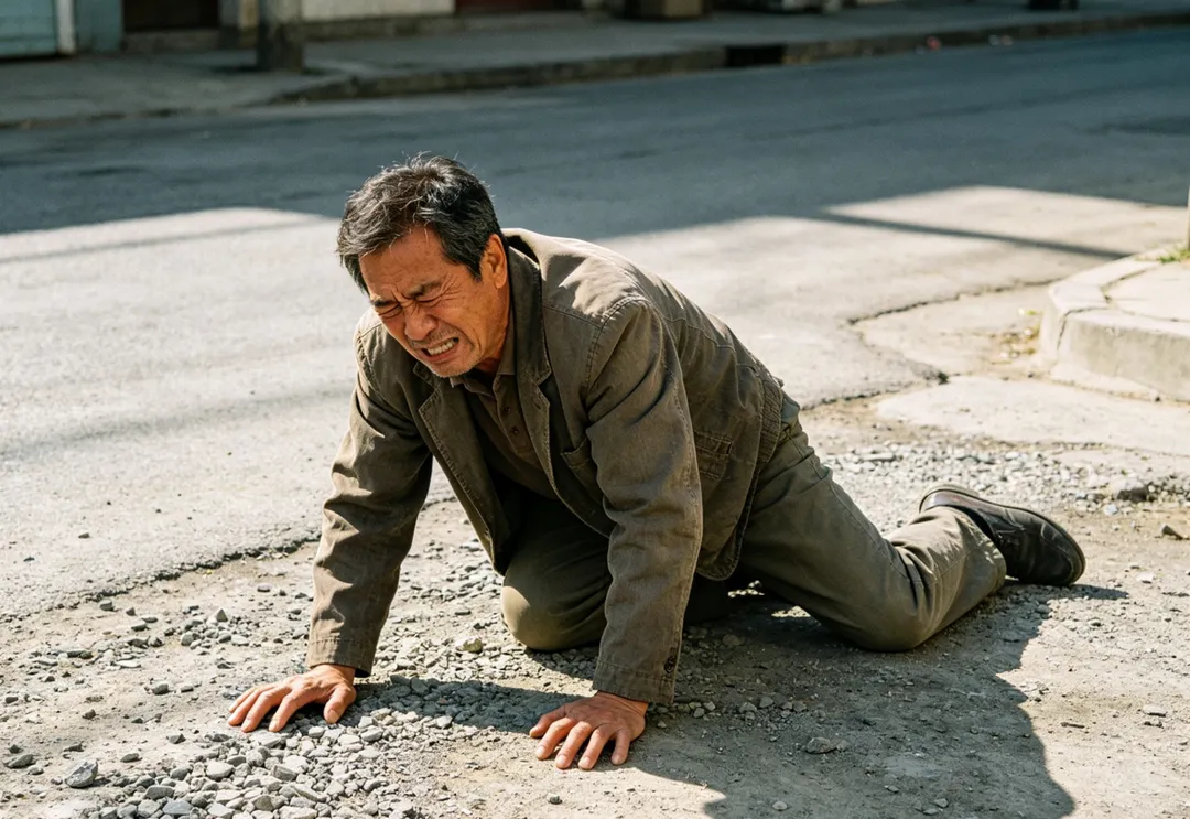 跌倒不只是老年人的問題，50歲後肌力與平衡感逐漸下滑，一旦跌倒便可能引發連鎖退化。（示意圖／AI生成圖）
